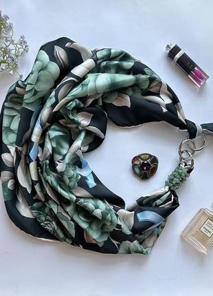 Дизайнерский платок "малахитовый сад" коллекция vip от бренда my scarf4 фото
