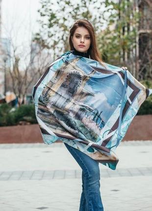 Дизайнерский шелковый платок "крым"2 фото