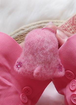 Интерьерная игрушка-брелок розовый пингвин, миниатюрная игрушка пингвин сухое валяние