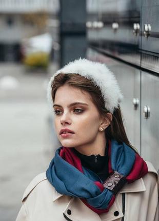 Стильный меховый обруч  белый ободок для волос my scarf5 фото