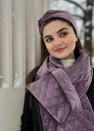 Бузкова оксамитова пов'язка для волосся my scarf
