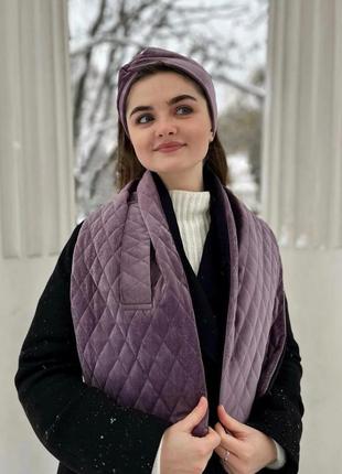 Сиреневая бархатная повязка для волос my scarf3 фото