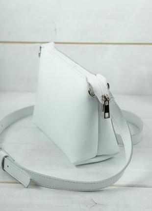 Жіноча сумочка літо, гладка шкіра, колір білий4 фото