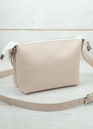Женская сумочка лето, гладкая кожа, цвет пудра2 фото