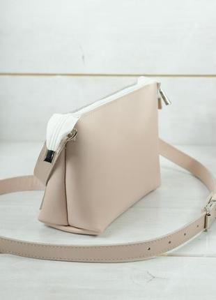 Женская сумочка лето, гладкая кожа, цвет пудра3 фото