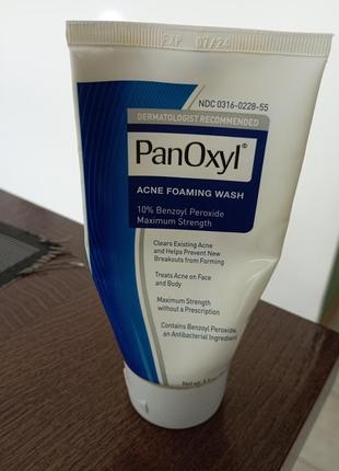 Panoxyl acne foaming wash benzoyl peroxide 10% maximum strength antimicrobial - гель для умывания с бензоил пероксидом 10%