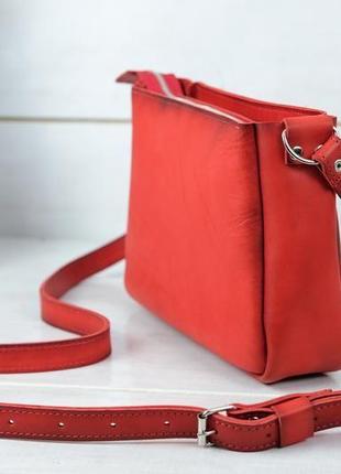Кожаная женская сумочка  надежда, кожа итальянский краст, цвет  красный3 фото