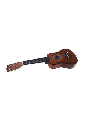 Іграшкова гітара m 1370 дерев'яна  (коричневий)1 фото