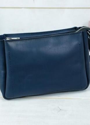 Кожаная женская сумочка  надежда, кожа итальянский краст, цвет синий5 фото