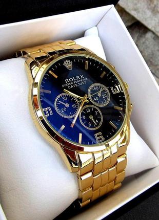 Мужские золотые кварцевые наручные часы rolex / ролекс2 фото