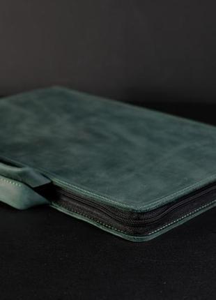Кожаный чехол для macbook дизайн №31, винтажная кожа, цвет зеленый2 фото