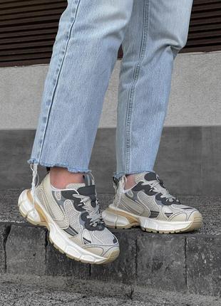 Женские бежевые стильные удобные кроссовки с сеточкой весенние-летние,весное,лето,осень,кожа/текстиль-сетка5 фото