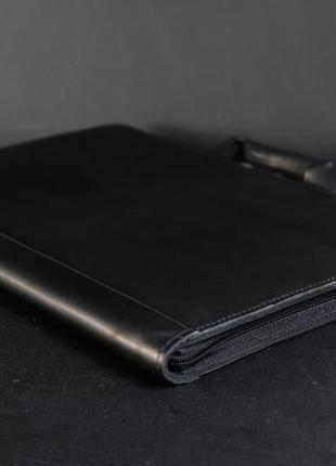 Чехол для macbook кожа итальянский краст цвет черный3 фото
