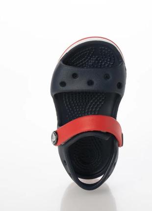 Крокс сандалии детские синие crocs crocband sandal kids navy/red2 фото