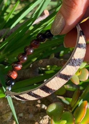 Браслет із хутра поні з бичачим оком ′кенія′