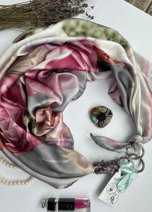 Дизайнерська хустка "містичний блюз" колекція vip від бренду my scarf, подарунок жінці