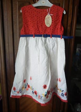 Новое фирменное платье сарафан 100% натуральное франция chloe louiseна девочку 4-5 р