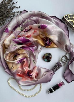 Дизайнерська хустка "королівська орхідея" колекція vip від бренду my scarf, подарунок жінці
