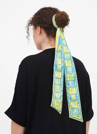 Дизайнерський твіллі "українська абетка" від бренда my scarf