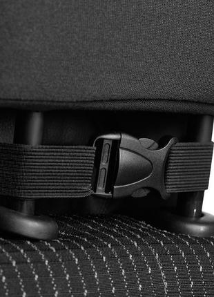 Подушка на подголовник от carbag черная с синей ниткой4 фото