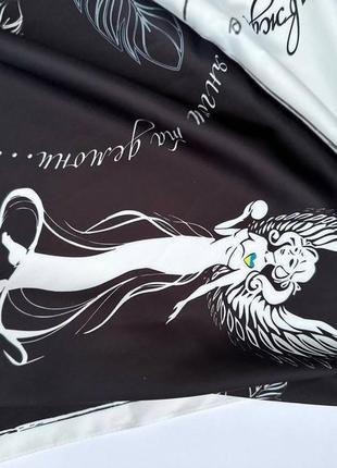 Дизайнерська шовкова косинка "янголи та демони" від бренду my scarf5 фото