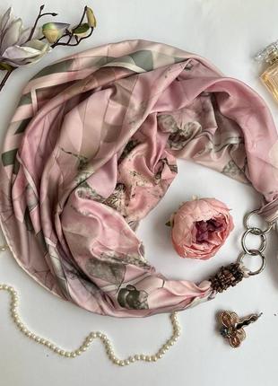 Дизайнерська хустка "вальс квітів" від бренду my scarf  преміум коллекція