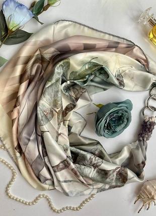 Дизайнерська хустка "ванільне небо" колекція vip від ​​бренду my scarf, подарунок жінці