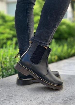 Женские ботинки dr. martens chelsea black (мех)