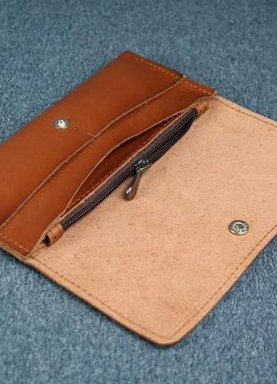 Женский кожаный кошелек флай, кожа итальянский краст, цвет коричневый3 фото
