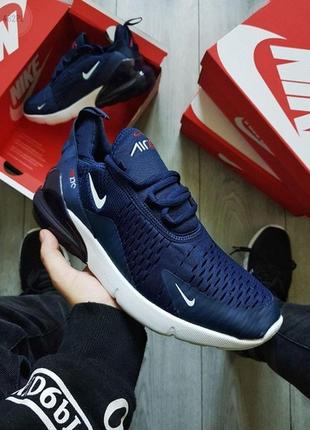 Nike air max 270 blue white, кроссовки найк 270 аир макс