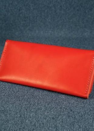 Женский кожаный кошелек флай, кожа итальянский краст, цвет красный4 фото