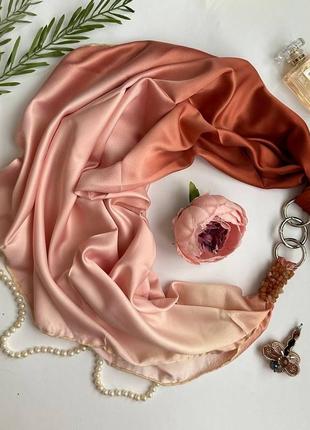 Дизайнерский платок "золотые облака" от бренда my scarf, подарок женщине, украшен натуральным камнем1 фото