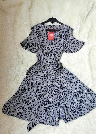 Шикарное лёгкое летнее платье ша запах с воланами1 фото