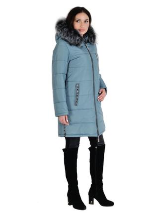 Зимняя женская удлиненная куртка рр 42-663 фото