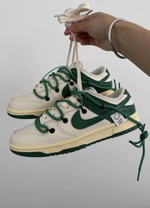 Найк сб данк кеди nike sb dunk × off white "happy smile green"