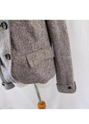 Пальто gapmilitary style tweed wool coat black white med4 фото