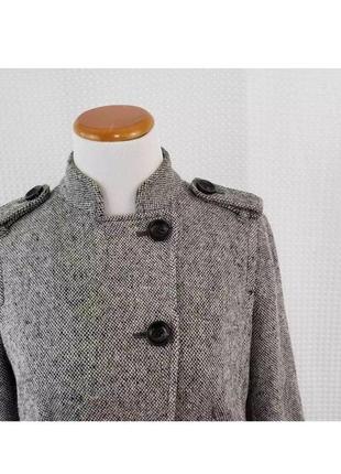 Пальто gapmilitary style tweed wool coat black white med2 фото