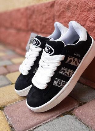 👟 кроссовки adidas campus 00s black leopard / наложка bs👟