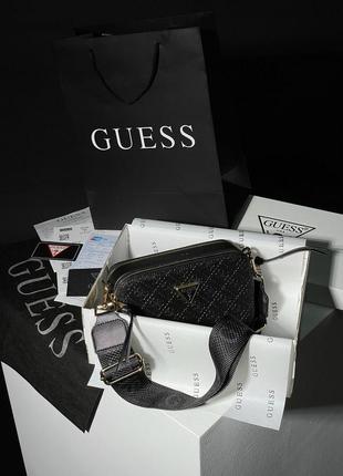 👜 guess zippy snapshot black/gold