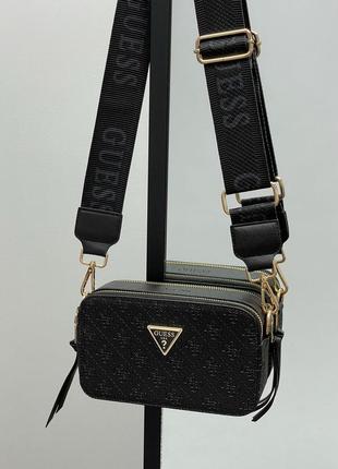 👜 guess zippy snapshot black/gold4 фото