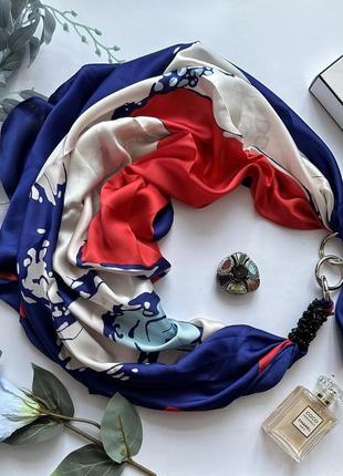Хустка my scarf   "королівський синій", прикрашений агатом, подарункова упаковка3 фото
