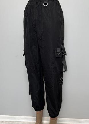 Чорні жіночі штани, брюки, карго5 фото