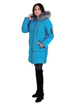 Зимняя женская удлиненная куртка рр 42-723 фото