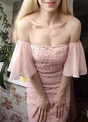 Шикарное вечернее платье boohoo. миди.розовая.новая.р.362 фото