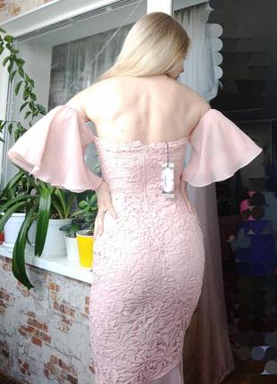 Шикарное вечернее платье boohoo. миди.розовая.новая.р.366 фото