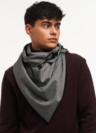 Шарф my scarf двосторонній, абстрактний сірий кежуал віскоза