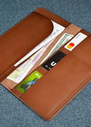 Шкіряний гаманець клатч лонг тревел, італійський краст, колір коричневий2 фото