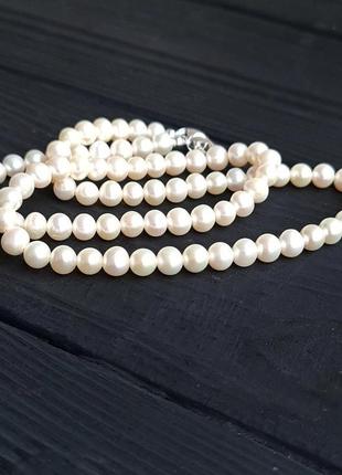 Серебро и натуральный жемчуг миниатюрное колье и серьги