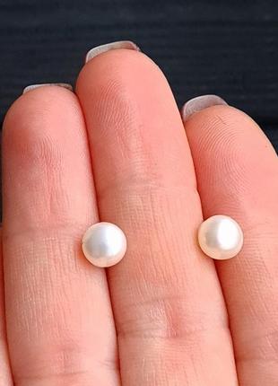 Серебро и натуральный жемчуг миниатюрное колье и серьги