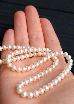 Серебро и натуральный жемчуг миниатюрное колье и серьги